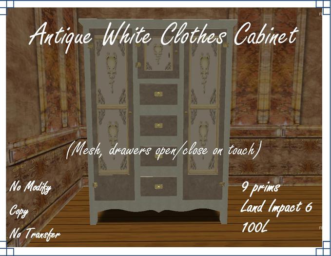 Second Life Marketplace Antique white wood clothes