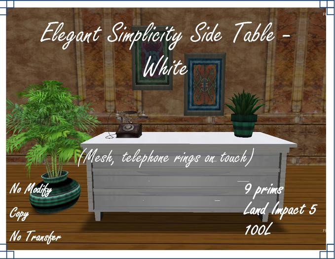 Elegant Simplicity side table- White