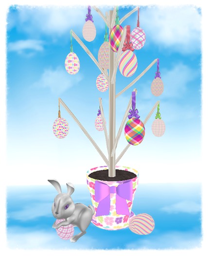 Easter Egg Topiary W/Bunny Rabbit