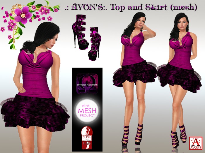 .: AVON'S:. Top and Skirt (mesh)