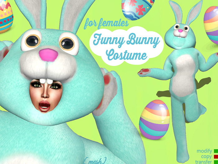 Female Funny Bunny Costume (light green blue)
