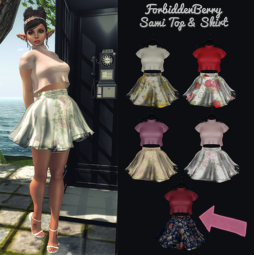 -FB- Sami Top & Skirt -Blue Floral-