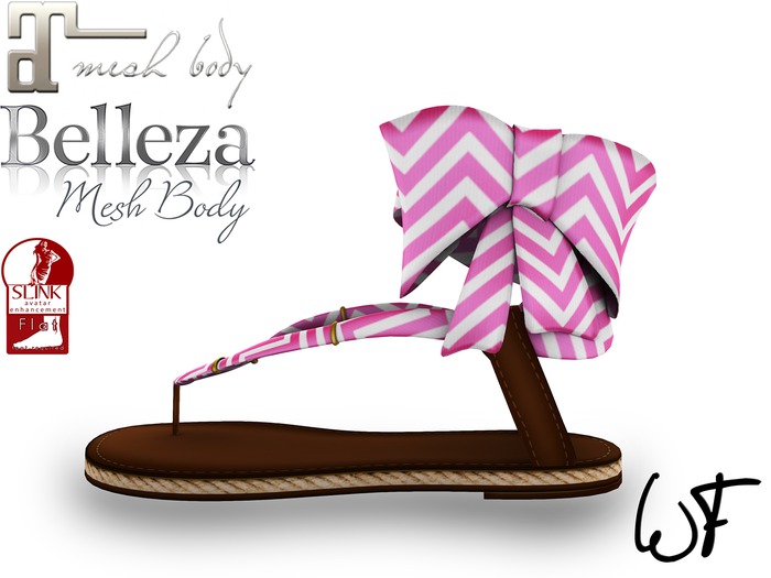 Wall Flower, Beany Ribbon Sandals, Pink and White