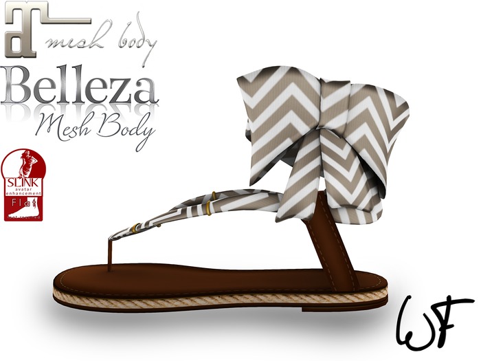 Wall Flower, Beany Ribbon Sandals, Grey and White