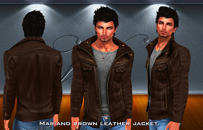 wanted creation " MARIANO BROWN LEATHER JACKET "