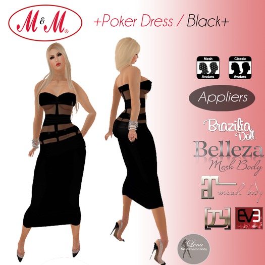 M&M +POKER Dress++//BLACK//