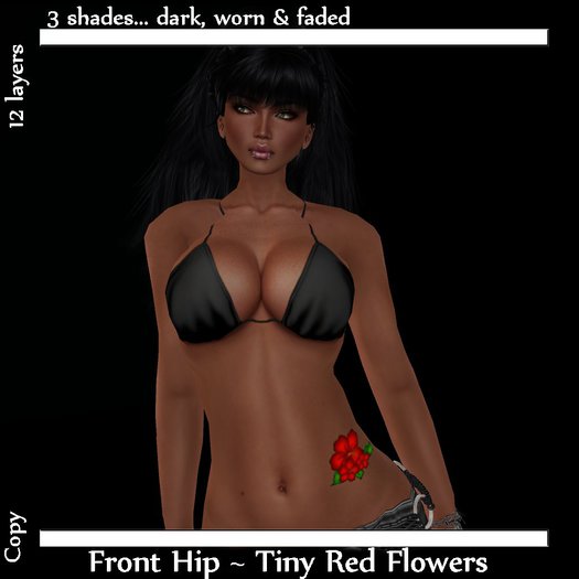 Etched Tiny Red Flowers ~ Smalls