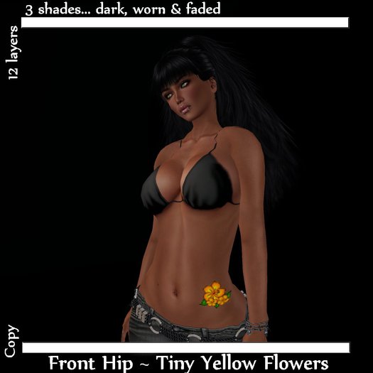 Etched Tiny Yellow Flowers ~ Smalls