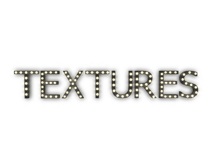 [Px] "TEXTURES" Illuminated Light Bulbs Sign