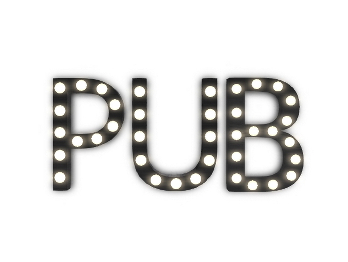 [Px] "PUB" Illuminated Light Bulbs Sign