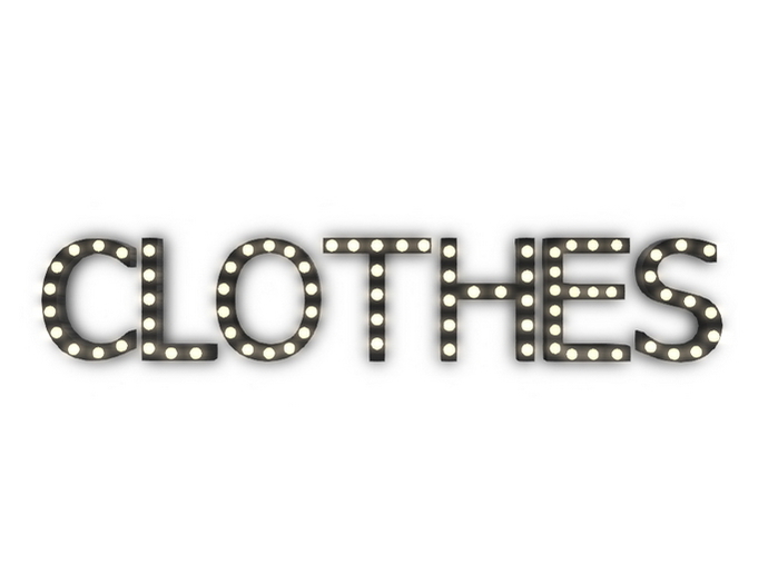 [Px] "CLOTHES" Illuminated Light Bulbs Sign