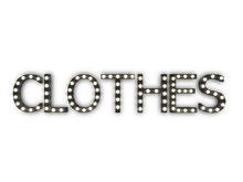 [Px] "CLOTHES" Illuminated Light Bulbs Sign