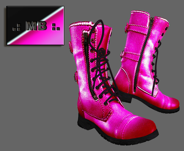 .: MB :. Ladies mesh Combat Boots PINKISH