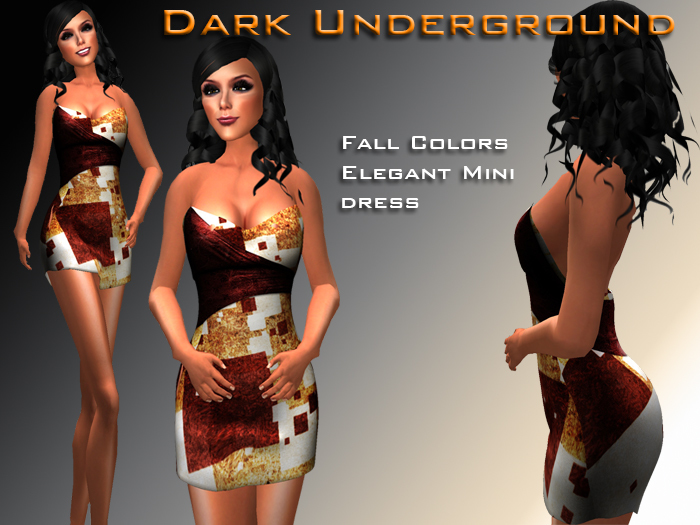 Fall colors mesh mini dress