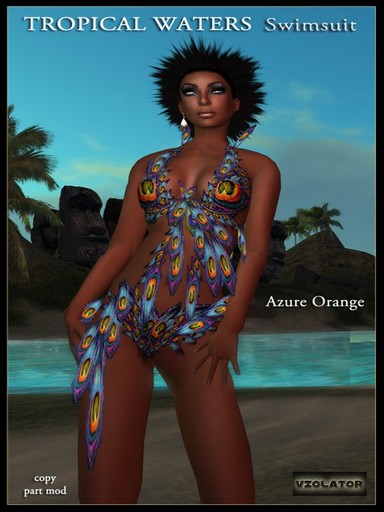 Tropical Waters - Swimsuit - Azure Orange / VIOLATOR