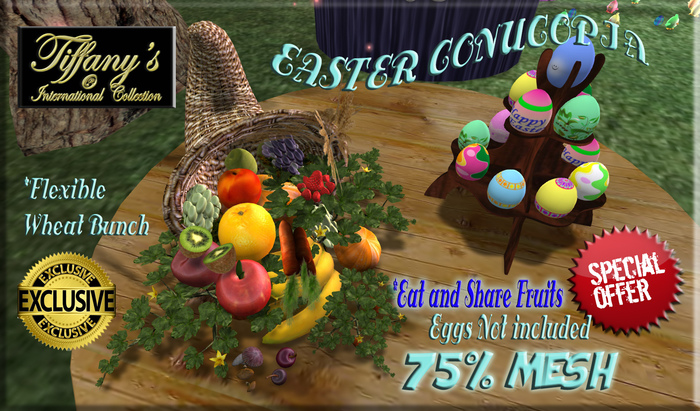 EASTER  MESH CORNUCOPIA-BOXED