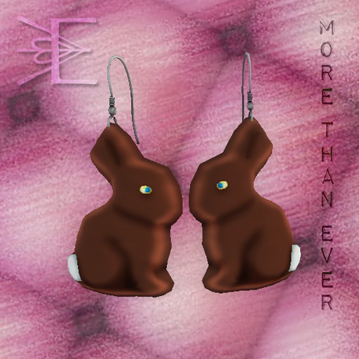 Second Life Marketplace More Than Ever Chocolate Bunny Earrings