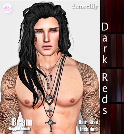 *~*Damselfly*~*Bram Rigged-Mesh Dark Reds