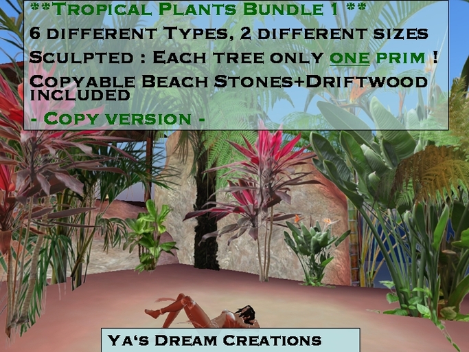 *Ya's* One Prim Tropical Plants-Complete Pack #1 / Copy+Mod