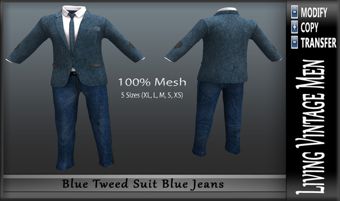 LVM Blue Tweed Suit Blue Jeans Boxed