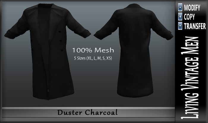 LVM Duster Charcoal Boxed