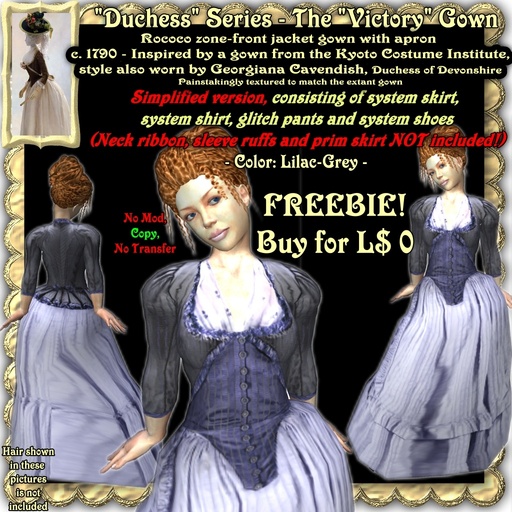 FREEBIE! Wunderlich's Victory - simple Rococo Zone-front gown