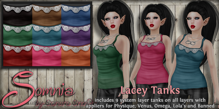 .: Somnia :. Lacey Tanks {Crated}