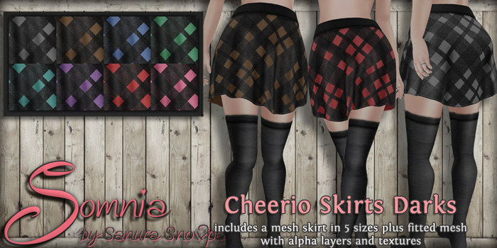 .: Somnia :. Cheerio Skirts Darks {Crated}