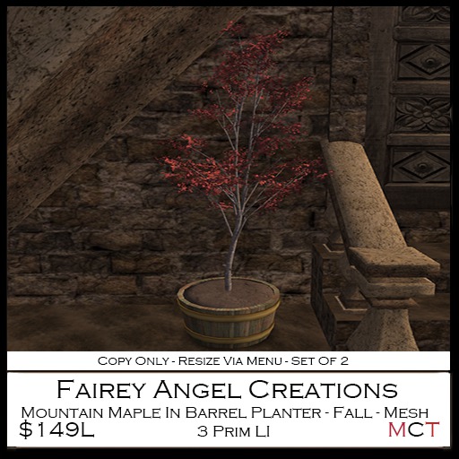 FAC Mountain Maple In Barrel Planter Fall 149L