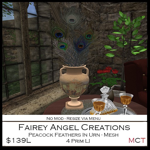 FAC Peacock Feathers In Urn 139L