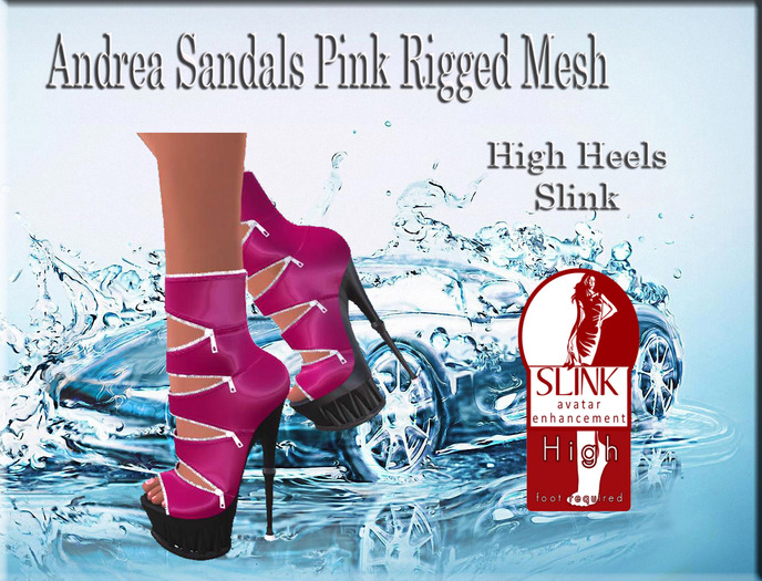 LSR - Andrea Sandals Pink Rigged Mesh