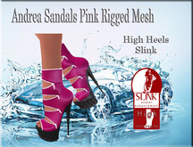LSR - Andrea Sandals Pink Rigged Mesh
