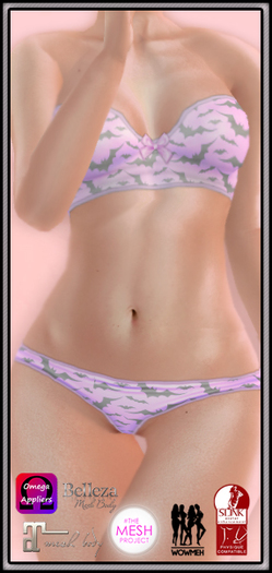 [ bubble ] Bat Undies Pink Set