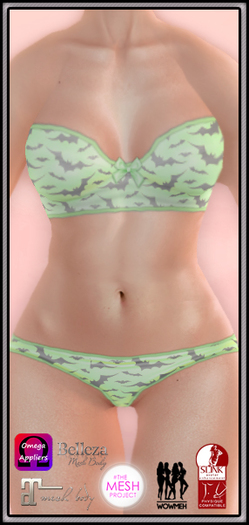 [ bubble ] Bat Undies Lime Set