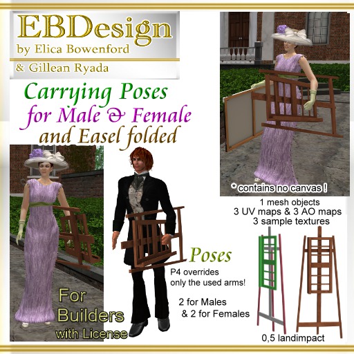 EBDesign Carry Easel Male, Female poses & mesh easel folded
