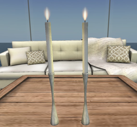 Candlesticks II Silver/White Candles
