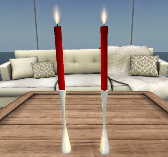 Candlesticks II White/Red Candles