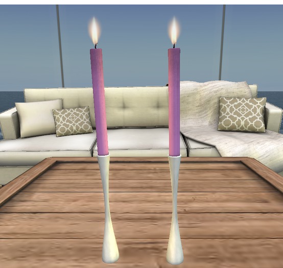 Candlesticks II White/Pink Candles