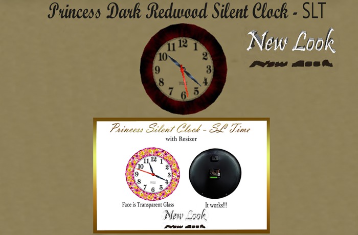 Princess Dark RedWood Silent Clock - SLT BX