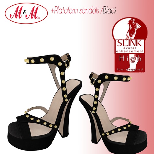 M&M+Platform Sandals+B/+