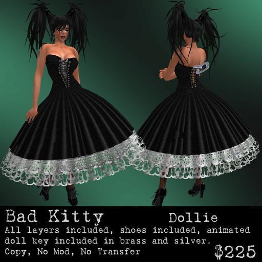 Bad Kitty Dollie Dress - Black  (R)