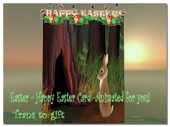 *⊱• Bunny's Easter Card •⊰*Easter - Happy Easter Card -Animated for you!