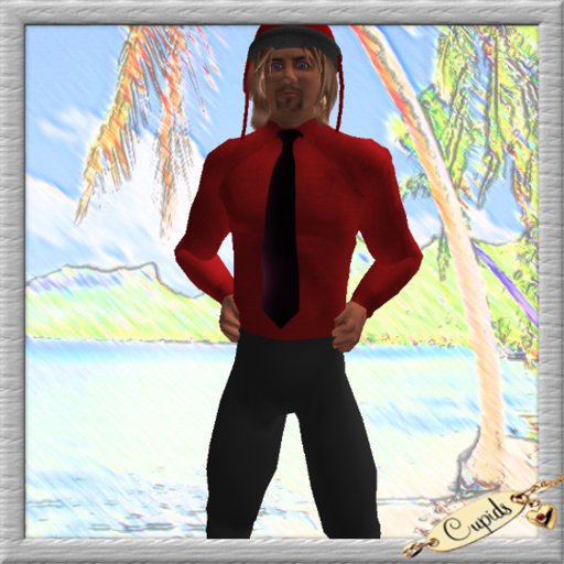 Red Denim Shirt With Tie