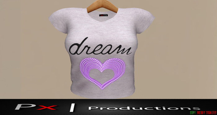 Mesh Ladies Tee Grey Dream Heart