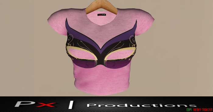 Mesh Ladies Tee Pink Mask