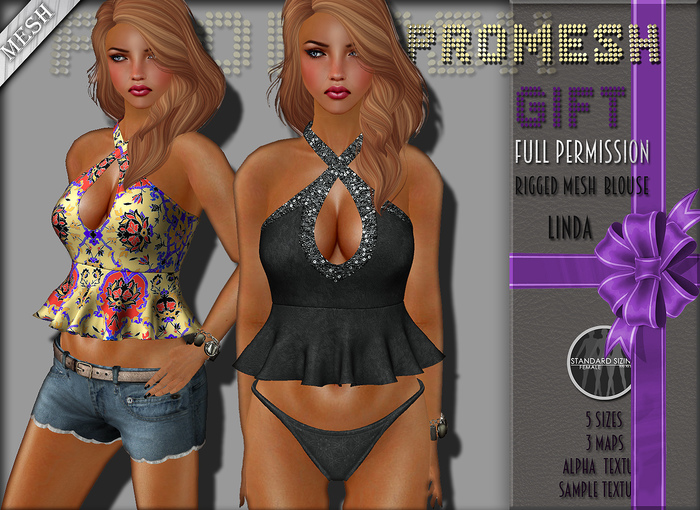 PROMESH~Rigged Mesh~Blouse / Linda