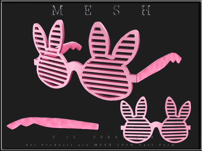 T-3D Creations [ Bunny Glasses ]  Micro MESH - Full Perm -