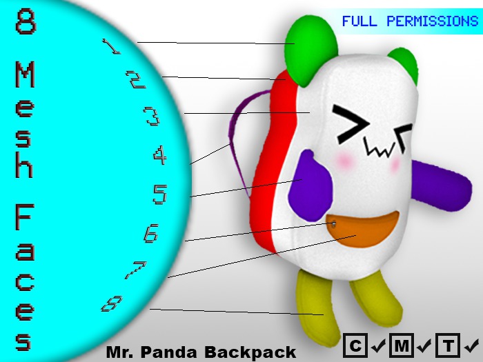 Mr. Panda Backpack - Full Perm