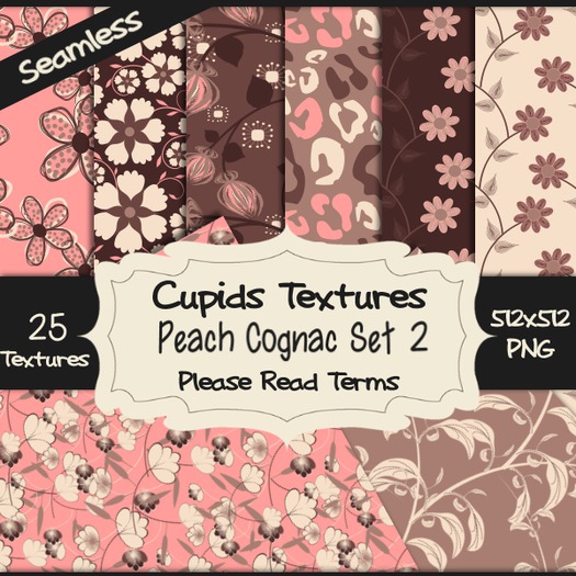 *Cupids Textures * 25 PEACH COGNAC SET 2