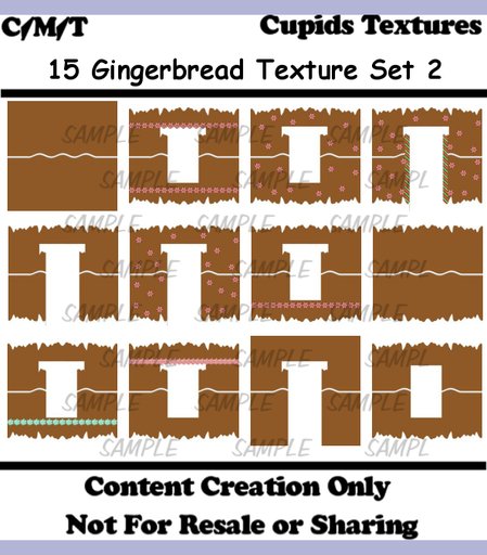 *CUPIDS TEXTURES* 15 Gingerbread Textures Pack 2